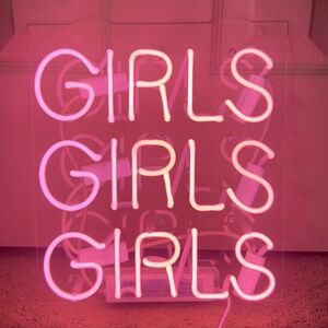 Girls x3 Pink Neon Sign